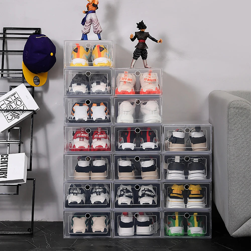 Lot de 6 Boîtes à Chaussures Transparentes Empilables