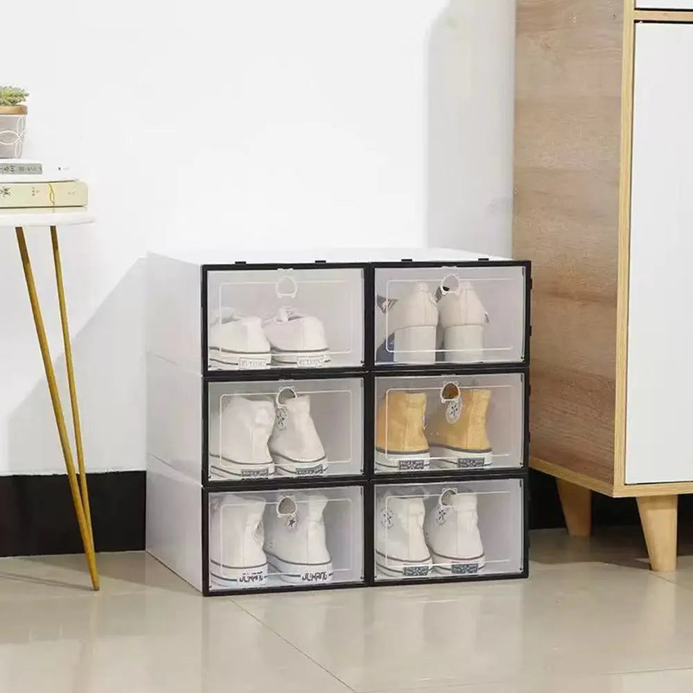 Lot de 6 Boîtes à Chaussures Transparentes Empilables