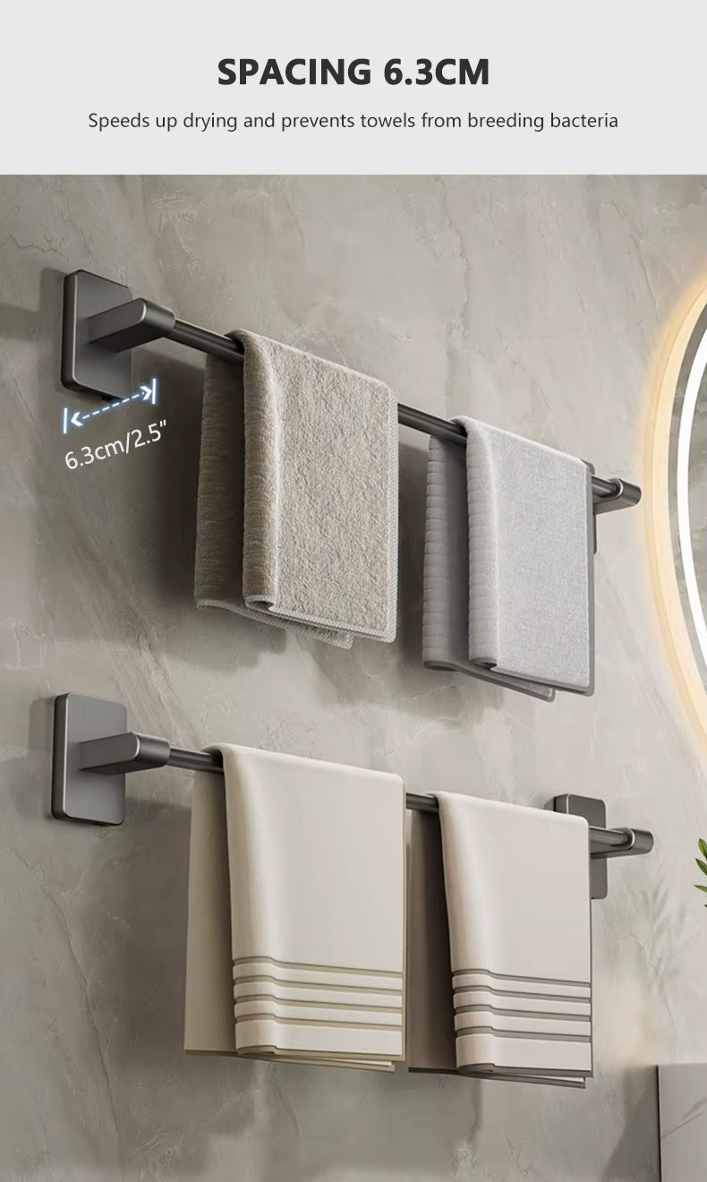 Porte-serviettes adhésif – Sans perçage – Salle de bain