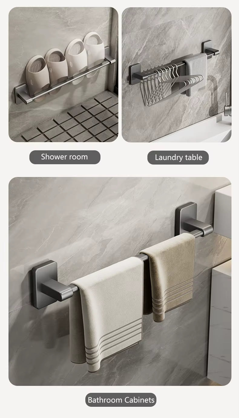 Porte-serviettes adhésif – Sans perçage – Salle de bain