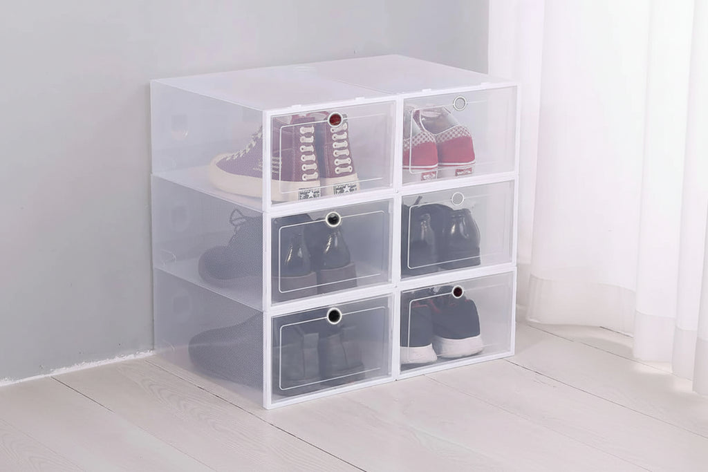 Lot de 6 Boîtes à Chaussures Transparentes Empilables