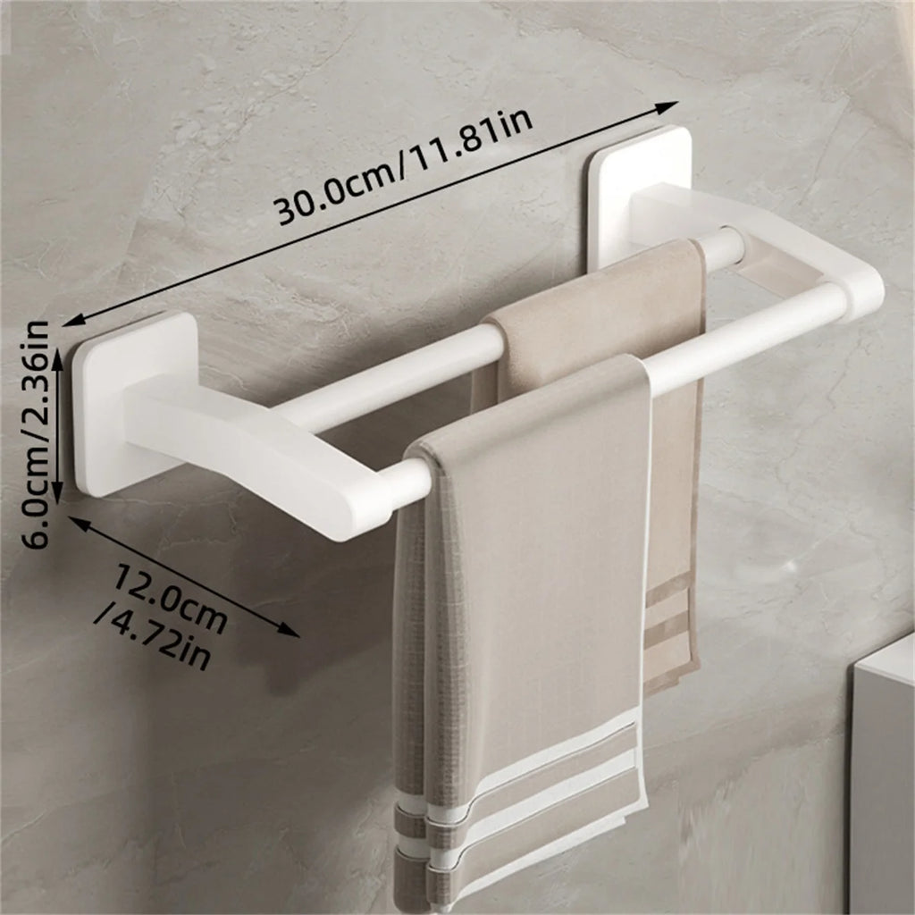 Bathroom Towel Holder White Without Drilling Bathroom Gray Towel Rack Towel Bar Self-Adhesive Bathroom Towel Rack Towel Rail