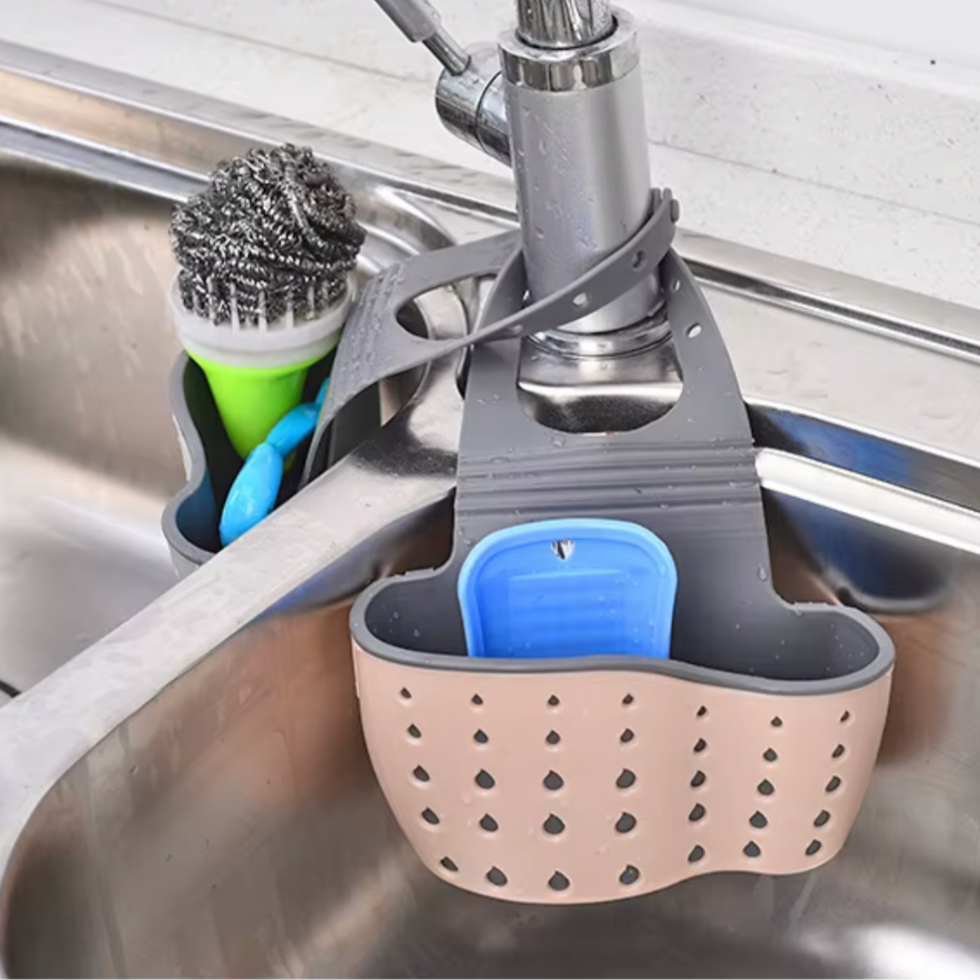 Organisateur cuisine et salle de bain multifonction rangement dentifrice éponges