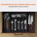 Organisateur tiroirs modulable cuisine avec ustensiles rangés